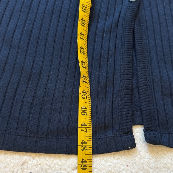 Old Navy women's XL maternity fitted rib-knit navy midi Henley dress cap Sleeves - Picture 6 of 8